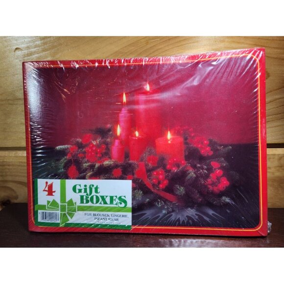 Vintage Christmas Gift Boxes Set Of 4 New Old Stock - Picture 4 of 5